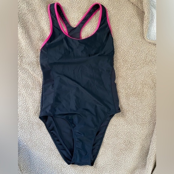 Ankar One Piece Bathing Suit - Black with Pink Trims Size 2XL- New no tag - Picture 2 of 6
